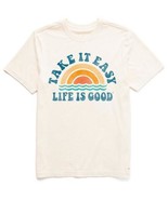 Life Is Good Medium Men&#39;s Take It Easy Rainbow Waves Short Sleeve Tee - $22.37