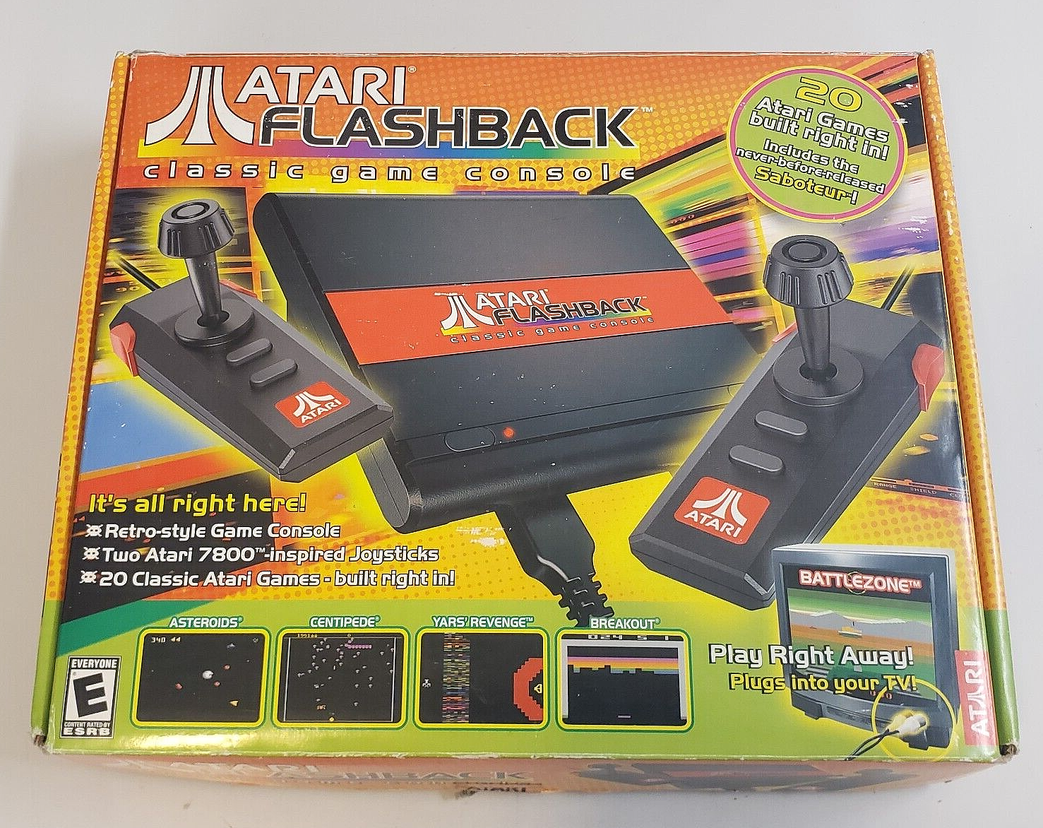 ATARI FLASHBACK Vtg Retro Console (2004) With 20 Classic 2600 & 7800 Video Games - $22.99
