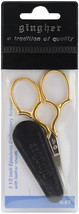 Gingher Gold-Handled Epaulette Embroidery Scissors 3.5&quot;-W/Leather Sheath... - $45.18
