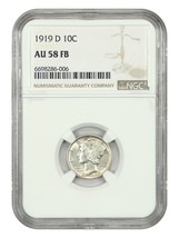 1919-D 10C NGC AU58FB - £932.89 GBP