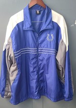 NFL Indianapolis Colts Reebok SI Windbreaker Jacket Mens XL Blue Full Zip - £15.53 GBP