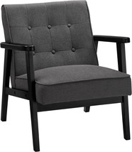 Songmics Accent Leisure Chair, Mid-Century Modern Arm Chair With Solid Wood - £130.52 GBP