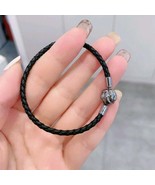 2022 Autumn Release Ruthenium-plated Moments Love Knot Braided Leather B... - £18.17 GBP