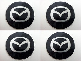 Mazda 2 - Set of 4 Metal Stickers for Wheel Center Caps Logo Badges Rims  - £19.90 GBP+