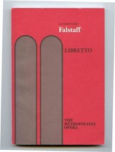 Falstaff Giuseppi Verdi Libretto The Metropolitan Opera 1992 Matz Boito - £9.38 GBP