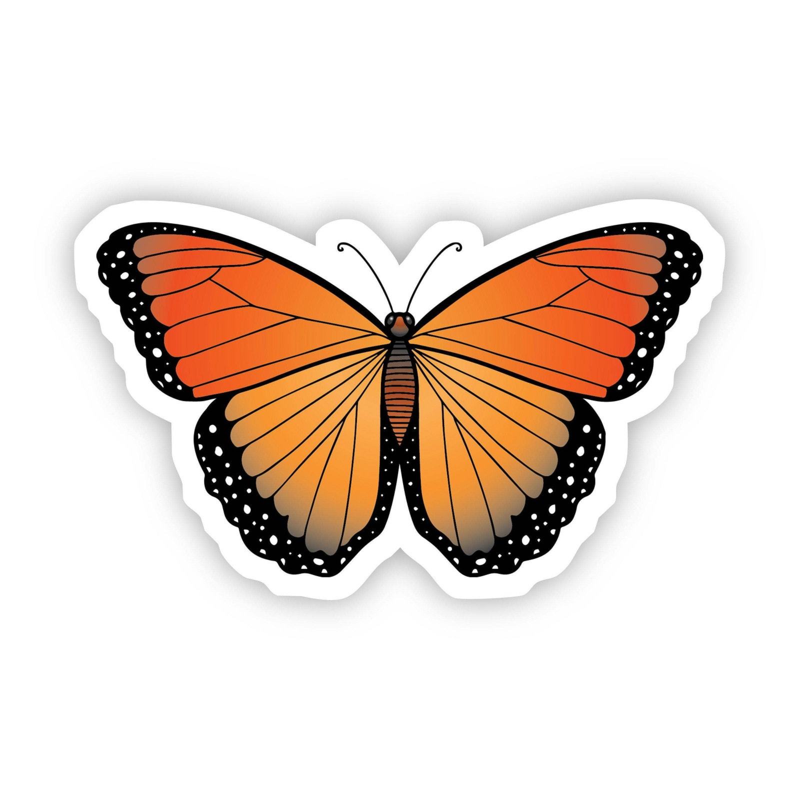 Orange Black Butterfly Aesthetic VSCO Sticker - $3.96