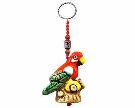 Mia Jewel Shop Parrot Bird Tropical Animal 3D Ceramic Figurine Keychain Multicol - £10.89 GBP