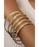 Gold Minimalist Alloy Bangle Bracelet Set - $4.76