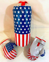 BOXING/PUNCHING TODDLER BAG SET: RED/WHITE/BLUE FLAG  extra soft/ 14&quot; lo... - £7.19 GBP
