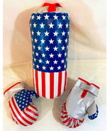 BOXING/PUNCHING TODDLER BAG SET: RED/WHITE/BLUE FLAG  extra soft/ 14&quot; lo... - $9.00