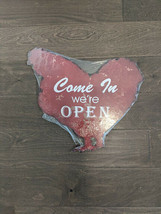 16.5&quot; We&#39;re OPEN ROOSTER 3d cutout retro USA STEEL plate display ad Sign - £62.51 GBP