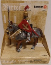 Schleich Ritter Knight w/Lance on Horse Figure Gold Silver No. 70017 Ret... - £44.61 GBP