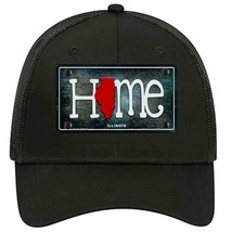 Illinois Home State Outline Novelty Black Mesh License Plate Hat - £22.77 GBP