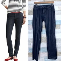 Banana Republic Coated Skinny Jeans Navy Blue Mid Rise Stretch Denim Wom... - $34.64