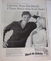 Listerine Stops Bad Breath 4 Times Better Than Toothpaste Magazine Print... - $3.99