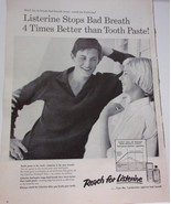 Listerine Stops Bad Breath 4 Times Better Than Toothpaste Magazine Print... - £3.15 GBP