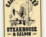 Cactus Pete&#39;s Steakhouse Saloon Menu Worcester Massachusetts Burlington ... - $17.82