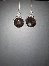 925 sterling silver smoky quartz earrings - £14.23 GBP