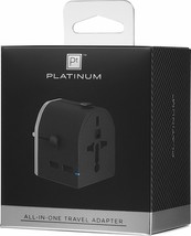 Platinum All-in-One Travel Adapter with 2 USB Ports Converts 240 to 120 Black - £11.59 GBP