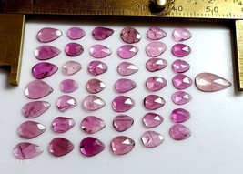 Beautiful 100% Natural Pink Tourmaline Rose Cut Slices 10.60 Cts Gemstone T-82 - £30.83 GBP