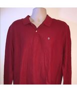 Victorinox Swiss Army Tailored Fit Long Sleeve Polo Shirt Cotton Red Siz... - $99.99