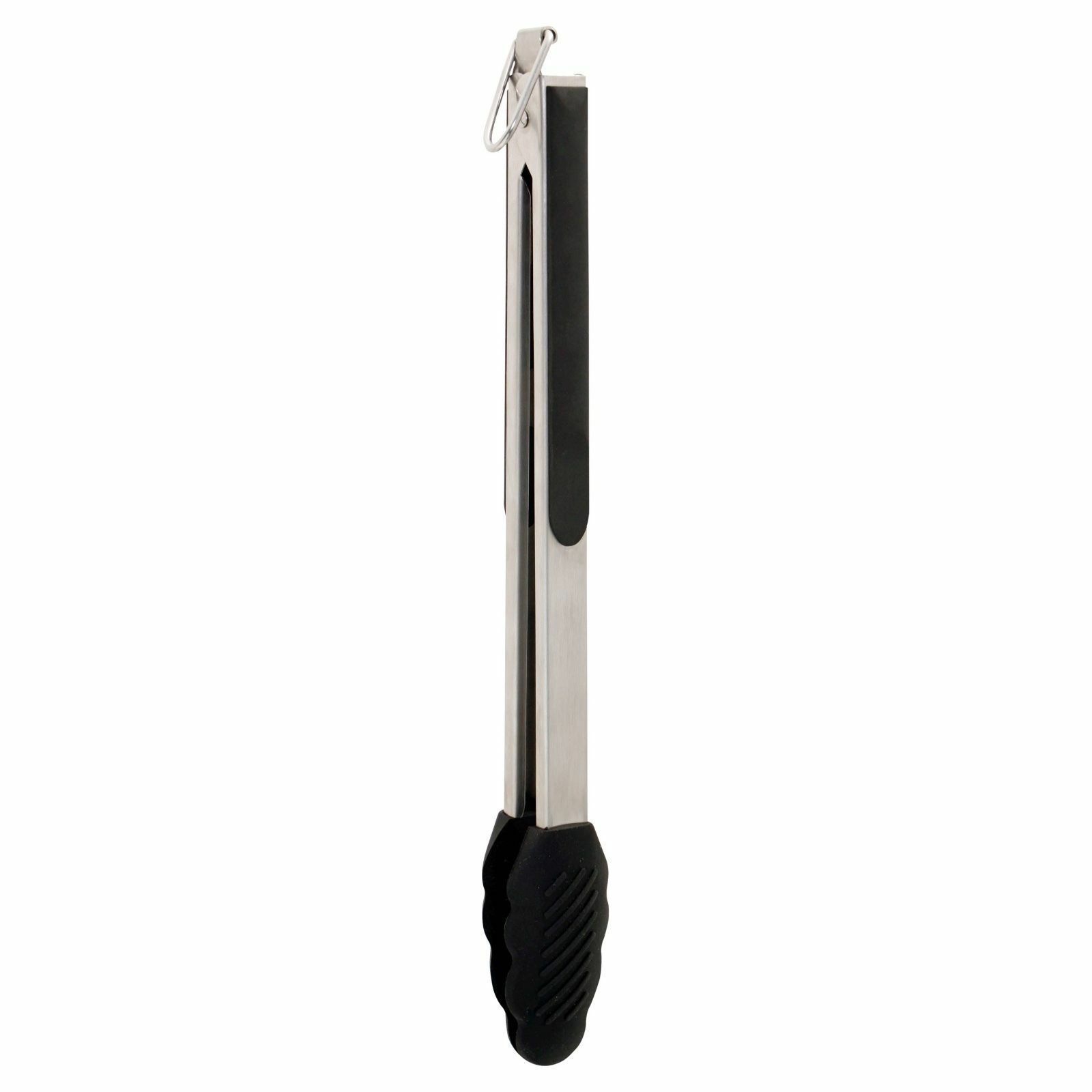New 13" Stainless Steel Locking Tongs Black Silicone Tips Room Essentials CHEAP - £4.67 GBP - £7.80 GBP
