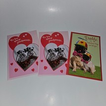 3 Valentine&#39;s Day Greeting Card Lot Dog Pug Dalmatian (2) Grandparents (... - £10.21 GBP