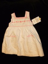 Carters Baby Girl Summer White &amp; Hot Pink Sun Dress Sundress 6-12 Mos New - £14.32 GBP