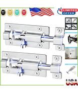 Brushed Finish Barrel Bolt Latch - 2 Pack Sliding Lock for Indoors &amp; Out... - $192.83 MXN