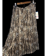 Kasper Maxi Skirt Snake Animal Print Crinkle Flowy Long Peasant Boho Y2K... - $81.36 CAD