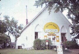 35 mm color slide * Sep 1964 ARROW ROCK LYCEUM building signs trees - $5.50