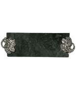 Vtg Green Marble Cutting Cheese Tray with Grape Design Handles Godinger ... - $96.43 CAD