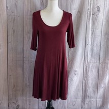 Vanity Body-Con Dress, Medium, Maroon, 3/4 Sleeve, Rayon Blend, Lace - £17.52 GBP