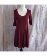 Vanity Body-Con Dress, Medium, Maroon, 3/4 Sleeve, Rayon Blend, Lace - $21.99