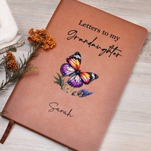 To My Granddaughter Personalized Leather Journal, Custom Granddaughter G... - $49.16