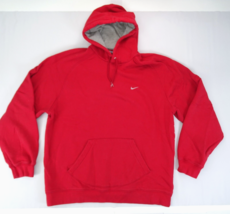 Vintage Nike Mini Swoosh Hoodie XL Red 90s Fleece Pullover Hooded Travis... - $18.95