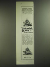 1974 Macmillan Novel Advertisement - Watership Down by Richard Adams - £14.78 GBP