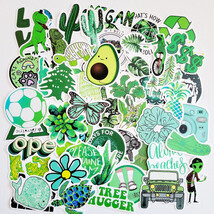 50pcs Cute Green Stickers For Water Bottle,Laptop - $11.99