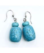 Southwestern Chunky Turquoise Dangle  Earrings - $17.82