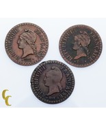 France Un Centime 3-Coin Lot 1850, 1851 &amp; LAN 6 From Paris Mint - $70.96 CAD