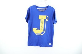 New Jack &amp; Jones Mens Small Big Logo Spell Out Short Sleeve T-Shirt Royal Blue - £22.78 GBP