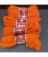 Lot of 5 Aunt Lydia&#39;s Heavy Rug Yarn Skeins Tangerine 315 70 Yards Each NOS - £14.33 GBP