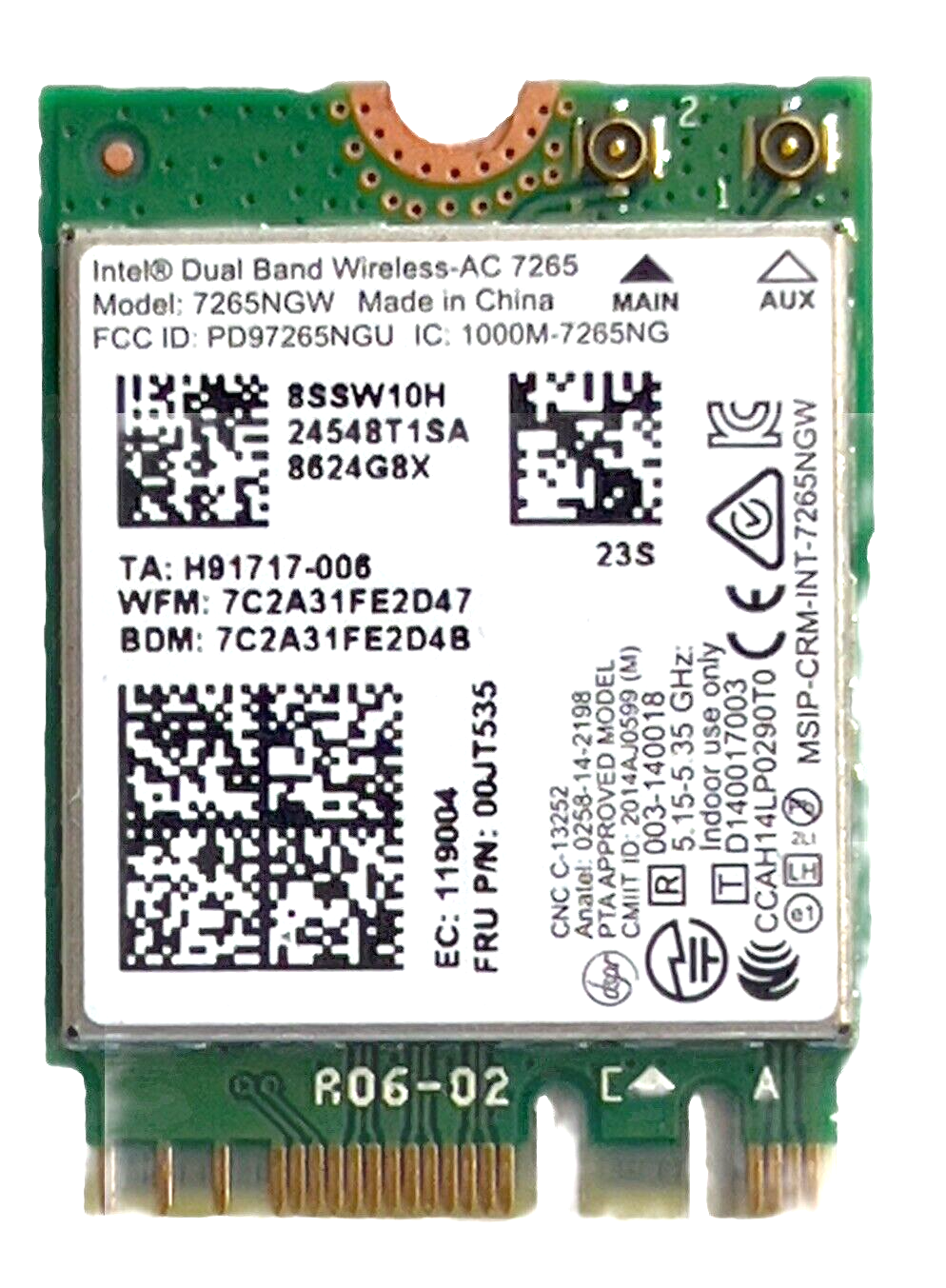 Lenovo 100e Chromebook 2nd Gen 82CD OEM Wireless WiFi Card 8SSW10K97465 - $9.12