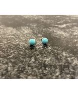 Dainty Sterling Silver Turquoise Stud Earrings - $10.88