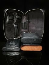 Brizard Black  Croco Pattern Black Leather Traveler NIB image 5