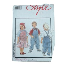 Style Sewing Pattern 2073 Boys Girls Top Dungarees Dress Pinafore Size 3-8 - $7.19