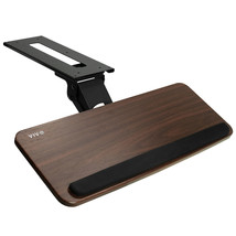 VIVO Dark Wood Adjustable Computer Keyboard &amp; Mouse Tray, Under Table Desk Mount - £135.88 GBP