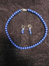 Set of Vintage Blue Beads and Earrings - £34.52 GBP