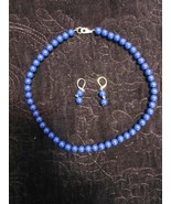 Set of Vintage Blue Beads and Earrings - £34.62 GBP