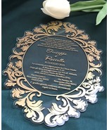 gold ink acrylic wedding invitaitons cards 10pcs free design invitations... - $32.00